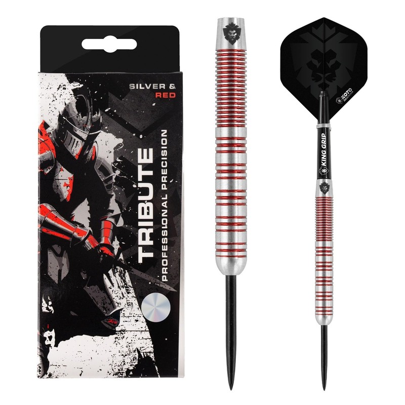 KOTO Tribute Darts 14 G, Silver & Red, Darts Set