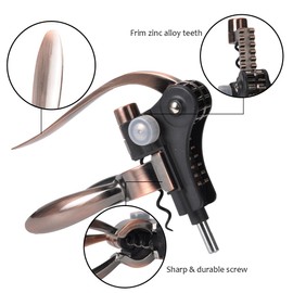 Tirrinia Wine Opener Set, 7 Pcs Premium Wine Bottle Corkscrew All-In-One Sets with Wine Stopper, Pourer, Foil Cutter, Extra Screw In Deluxe Leather Gift Box