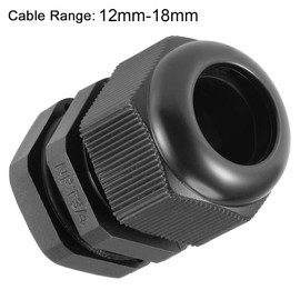TA-VIGOR 5Pcs NPT3/4 Cable Gland, IP68 Waterproof Adjustable Plastic Nylon Wire Connectors Gland Joints for 12mm-18mm Cables, Locknut Stuffing Glands with Locknut and Washer – Black