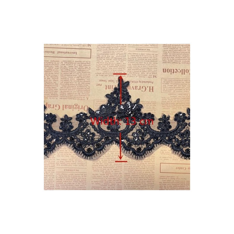 13CM Width Bead Crown Pattern Inelastic Embroidery Lace Trim,Curtain Tablecloth
