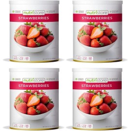 Nutristore Freeze Dried Strawberries Emergency Camping Survival Food 6.5oz /Can - Pack of 1 Can