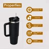 40oz Handle Tumbler - Stainless Steel Insulated Travel Mug with