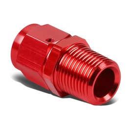 Auto Dynasty 6-AN Female Flare to 3/8 Inches NPT Male Aluminum Reducer B-Nut Swivel Fitting (Red)