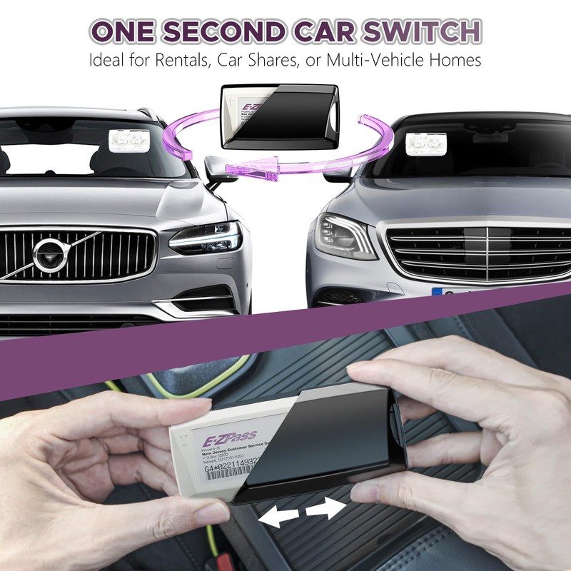 LiftRemote EZ Pass Holder for Windshield with Suction Cups, Toll