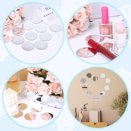 20Pcs Mini Acrylic Round Mirror Tiles Circles Craft Mirror Tiles Self Adhesive Mirror Stickers Decorative Mosaic Mirror Sheets for DIY Crafts, Wall Decor, Jewelry Making (2 Inch)