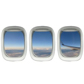 Clouds Wall Decal - Airplane Wings Stickers Plane Window Clings VWAQ-PPW28