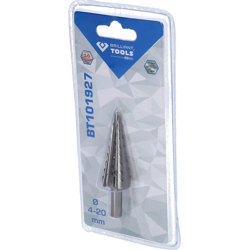 BRILLIANT TOOLS BT101927 Step Drill Bit, Diameter 4-20 mm [Powered