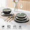 AmorArc Ceramic Dinnerware Sets,Handmade Reactive Glaze Stoneware Plates and Bowls