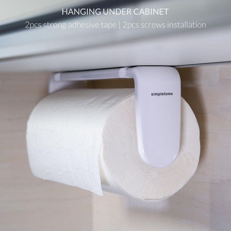 simpletome Kitchen Roll Holder One Hand Pull Adaptive Tension Arm