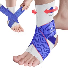 JAPSERUNA Adjustable Ankle Brace with Compression Straps – Breathable & Elastic Ankle Wraps Support Sleeve for Sports Protect, Injury Recovery