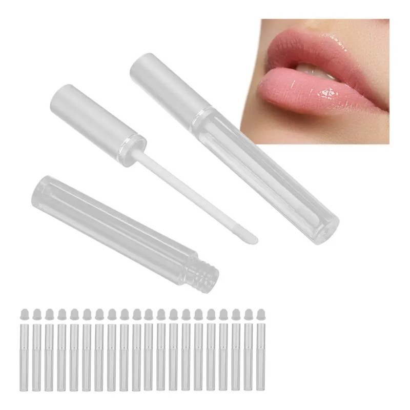 Contenedor De Brillo Labial De Plástico Transparente, 20 Uni
