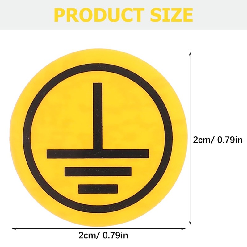 PartyKindom Protective Earthing Symbol Sticker Electrical Warning for Machines Weatherproof