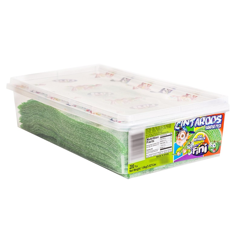 Watermelon Sour Belts 3.5 Pound Box - 200 Pieces