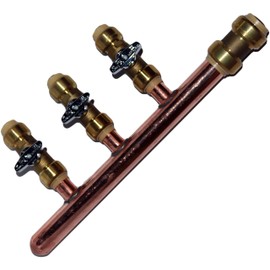 Push Fit PEX Manifold 3/4 Male 1/2 Ball Valve with PUSH FIT end with closed end (3 branched)