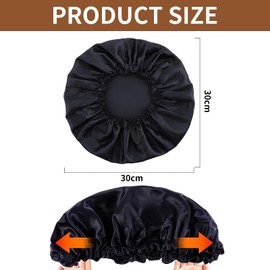 UZYXC Schlafhaube Seide Zwillingspack - Silk Bonnet für Männer mit Dreadlocks, Satinhaube zum Schlafen für Alle Kopfgrößen & Haartypen (Schwarz/Braun)