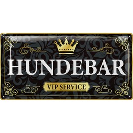 LANOLU Tin Sign Dog – Decorative Dog Gifts for Dog Lovers – VIP Sign as Decoration for Feeding Bowl – Gift for Dog Lovers, 17 x 34 cm