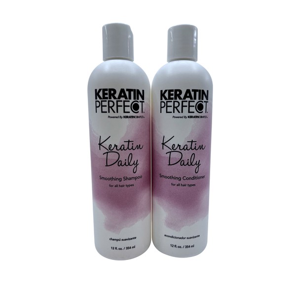 Keratin Perfect Keratin Daily Smoothing Shampoo & Conditioner All Types 12 OZ