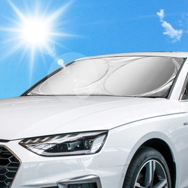 LEWONPO Car Sun Protection, Car Sun Protection for Windscreen, Summer Sun Protection Car Windscreen Sun Protection, Sun Visor, Windscreen Cover, UV Protection for SUV, Truck, Car - 150 x 70 cm