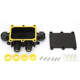 Hilitand Cable Junction Box, Waterproof Electrical Junction Box 4 Way Junction Box for Outdoor Waterproof Equipment Street Lamp Underwater Lamp Fountain(Four Way)