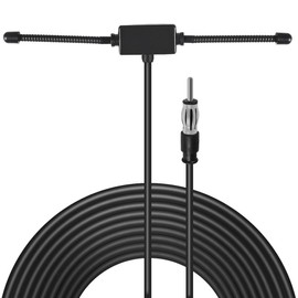 Universal Car Stereo AM FM Antenna, Hidden Radio Antenna Adhesive Mount for Vehicle Car Truck Auto SUV Radio Stereo Head Unit Audio Receiver Auto Radio Stereo Amplifier Tuner with DIN Plug Connector