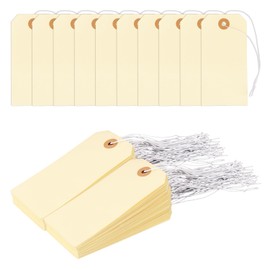 400 Pcs Paper Tags with String, 4-3/4" x 2-3/8" Label Tags with Hole for Organizing, Pricing, & Gift-Giving by IHDYPPEW