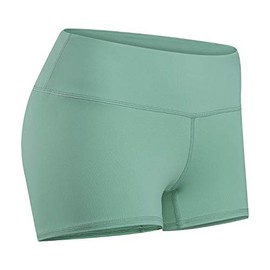 Tough Mode - Pantalones cortos de compresión para mujer, 3 pulgadas, para entrenamiento atlético, voleibol, correr, WOD, Verde (Ash Green), M