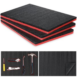 Frienda 3 Pcs Tool Box Foam Organizers, 18 x 12 x 1 Inch Tool Box Liner Adjustable Shadow Tool Chest Drawer Foam Inserts Non Slip Foam Tool Organizer Toolbox Drawer Liner Mat