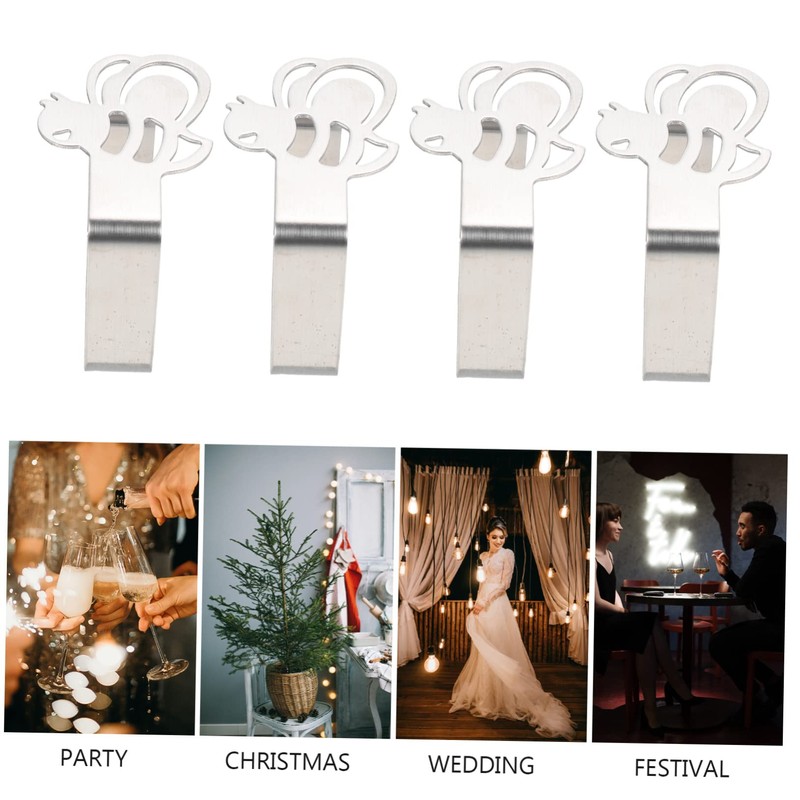 Tofficu 3sets Stainless Steel Tablecloth Clips Non Slip Fixator for