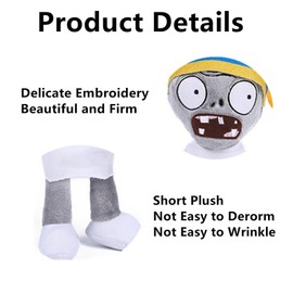 JHESAO 12" Plants and Buckethead Zombie Plush Toys - Normal Zombie PVZ Plushies - Stuffed Soft Dolls - New