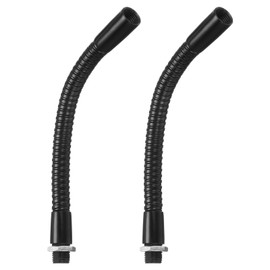 PATIKIL 5.9" Universal Gooseneck Hose, 2 Pcs M10 Fine Thread Bendable Metal Hose Flexible Arm Tube Extension for Lamp, DIY Equipment, Black