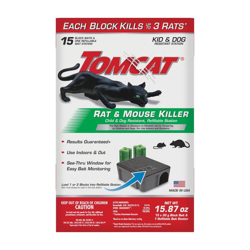 Tomcat Rat and Mouse Killer Child and Dog Resistant, Refillable