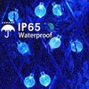 Blue 2-Pack 100 LED 64FT Crystal Globe Solar Christmas Lights,