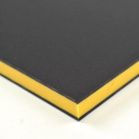 BuyPlastic ColorCore Plastic Sheet  1/2" x 12" x 12" Black-Yellow-B