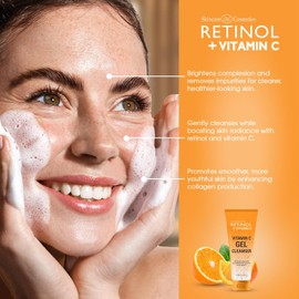 Limpiador facial con vitamina C, ilumina y reduce los signos del envejecimiento, las líneas finas y la textura desigual, 4 oz