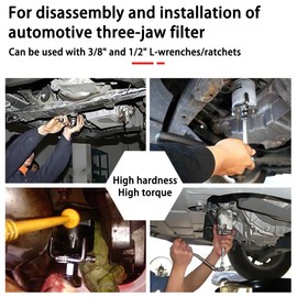 JNNJ Oil Filter Wrench, Oil Filter Wrench 3 Arms, Universal Oil Filter Puller, Special Tool, Oil Filter Spider, Oil Filter Claw, Oil Filter Removal Tool for Car (White)