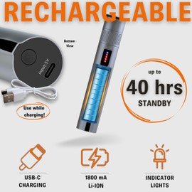 Sysotek Visual Fault Locator - Rechargeable Red Light VFL Fiber Optic Tool kit - Retractable Head fits SC FC ST - Optical Laser Light Pen Network Cable Fiber Tester with Protective Case and LC Adapter