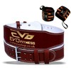 EVO Fitness 4" Pure Leather Gym Belts Weightlifting Straps Back