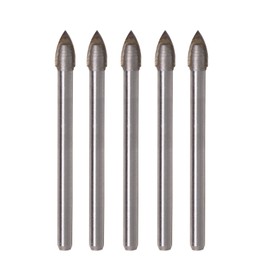 S SYDIEN 5pcs Triangle Head Tile Drill Bit 1/4 Inch(6mm) Tip Diameter 64m Length 0.18" Shank Glass Tiles Tip for Drilling Glass, Tile & Ceramic