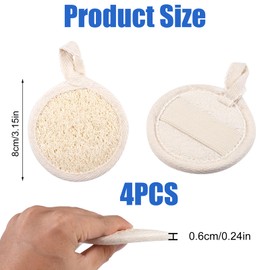 4 Stück Peeling Luffa Pad Gesicht, Skincare Peeling Schwamm Gesicht, Luffa Schwamm Pad, Natürlicher Luffa Pads, Gesichts Peeling Luffas Pad Scrubber, Reinigen von Mitessern Ohne Die Haut zu Verletzen