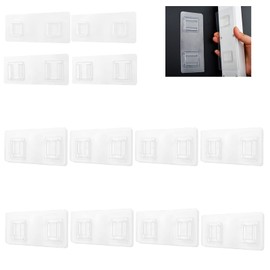 UFURMATE Double Sided Adhesive Hooks, 10 Kits Self Adhesive Hooks Waterproof Sticky Hooks Multi-Purpose Clear Adhesive Hooks Heavy Duty Nail Free Self-Adhesive Hooks with Double Buckles