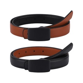 AWAYTR Reversible Leather Belts for Women - Two-in-One Fashion Ladies Skinny Leather Belt for Jeans (Black-Brown,100cm)