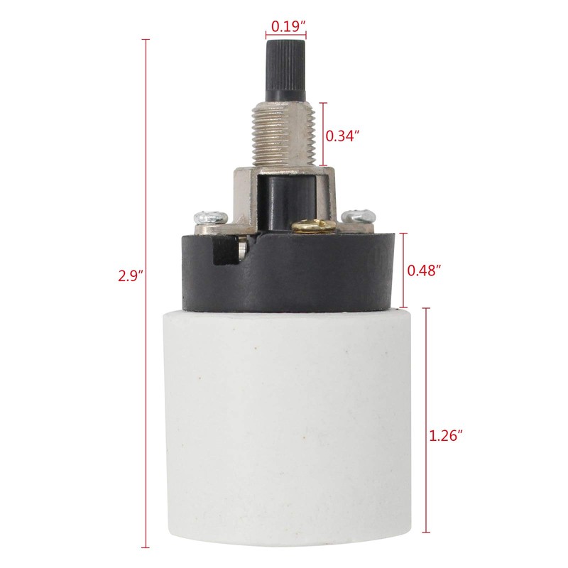 Universal Porcelain Ceramic Rotary Socket Knob Switch E26 Light 250W