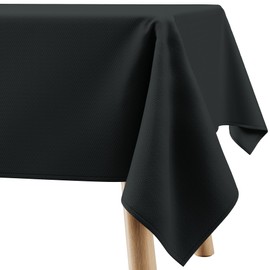 Filumi Tablecloth 80 x 80 cm Black Washable for Indoor Outdoor Geometric Zigzag Pattern Verte
