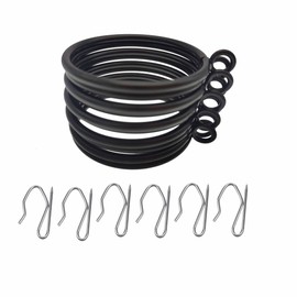 20PCS 45MM Black Metal Curtain Ring with Eyelet and 20pcs Metal Drapery Pin Hooks for Pencil Pleat Curtain