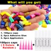 VICTHY 100pcs Dog Nail Caps, Claw Covers With Glue and