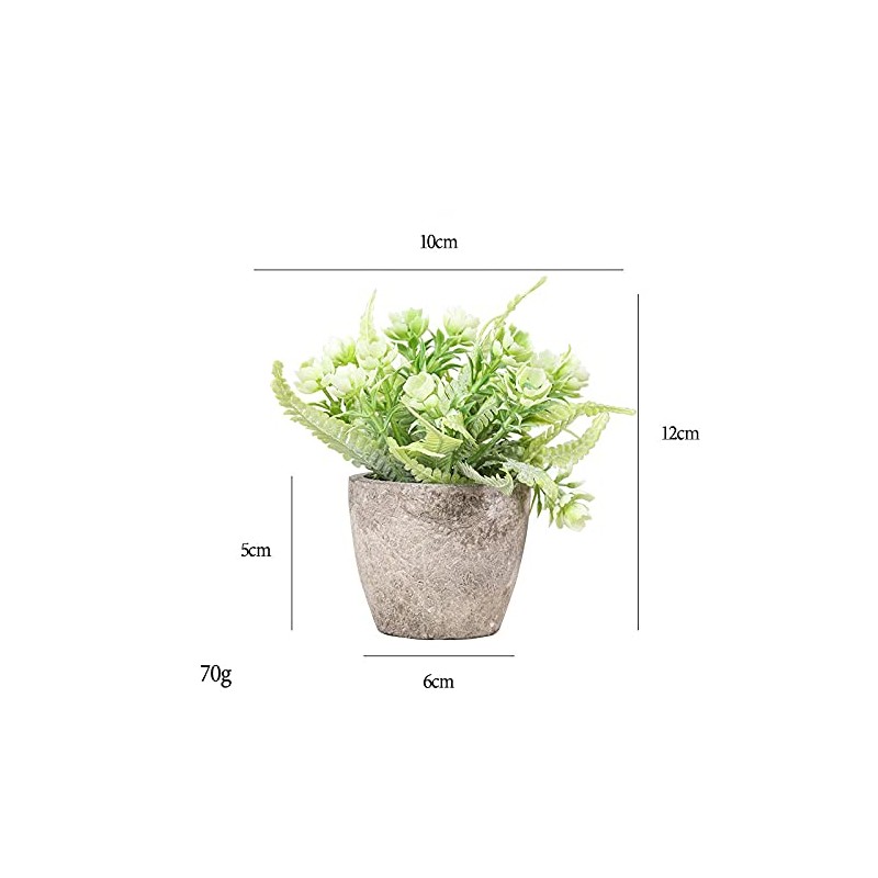 6 Piezas de Plantas Artificiales Mini Macetas,Fake Planta de Plástico,Flor