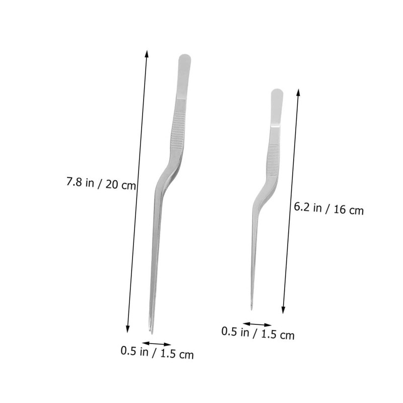 Zerodeko 2pcs Stainless Steel Cooking Tweezers Ergonomic Fish Bone Removers