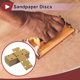 HEROFFIX 50Pcs Sanding Discs Wet Dry Waterproof Hook&Loop Sandpaper for Automotive Refinishing 2.76Inch x 7.8Inch 150 Grit 8 Hole Yellow Aluminum Oxide