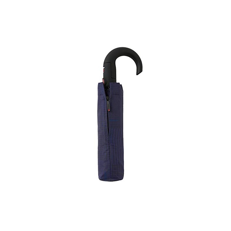 Knirps T.280 MidiumDuomatic CrockHandleSafrty Challenge Blue KNTL280-8434 Folding Umbrella, One-Touch