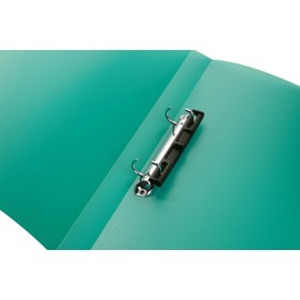 HERMA Ring Binders A4 Turquoise Translucent Set of 3 Slim 2 Rings 25mm Wide Plastic Ring Binder with Holdback for Kids, Boys and Girls